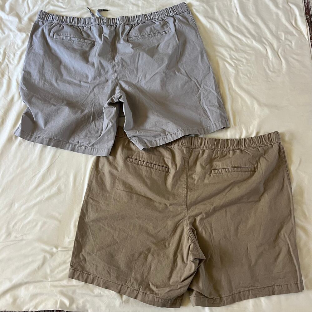 Beige & Tan Pull On Drawstring Short Bundle Men's Sz 50 8.5 inch inseam - Picture 5 of 8